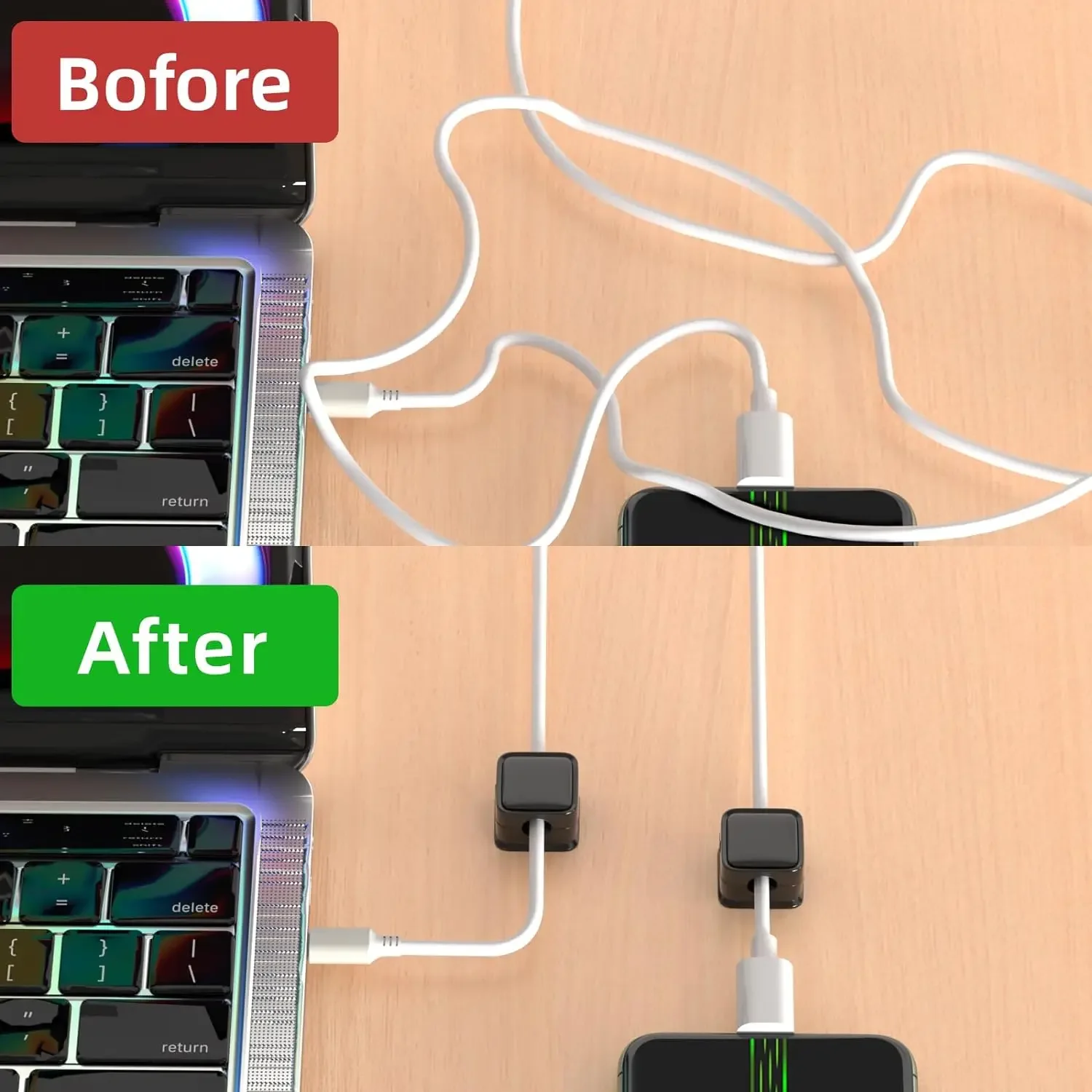 منظم كابلات صغير، حامل كابلات  - مراجعة Desk Cable Clip وسعره