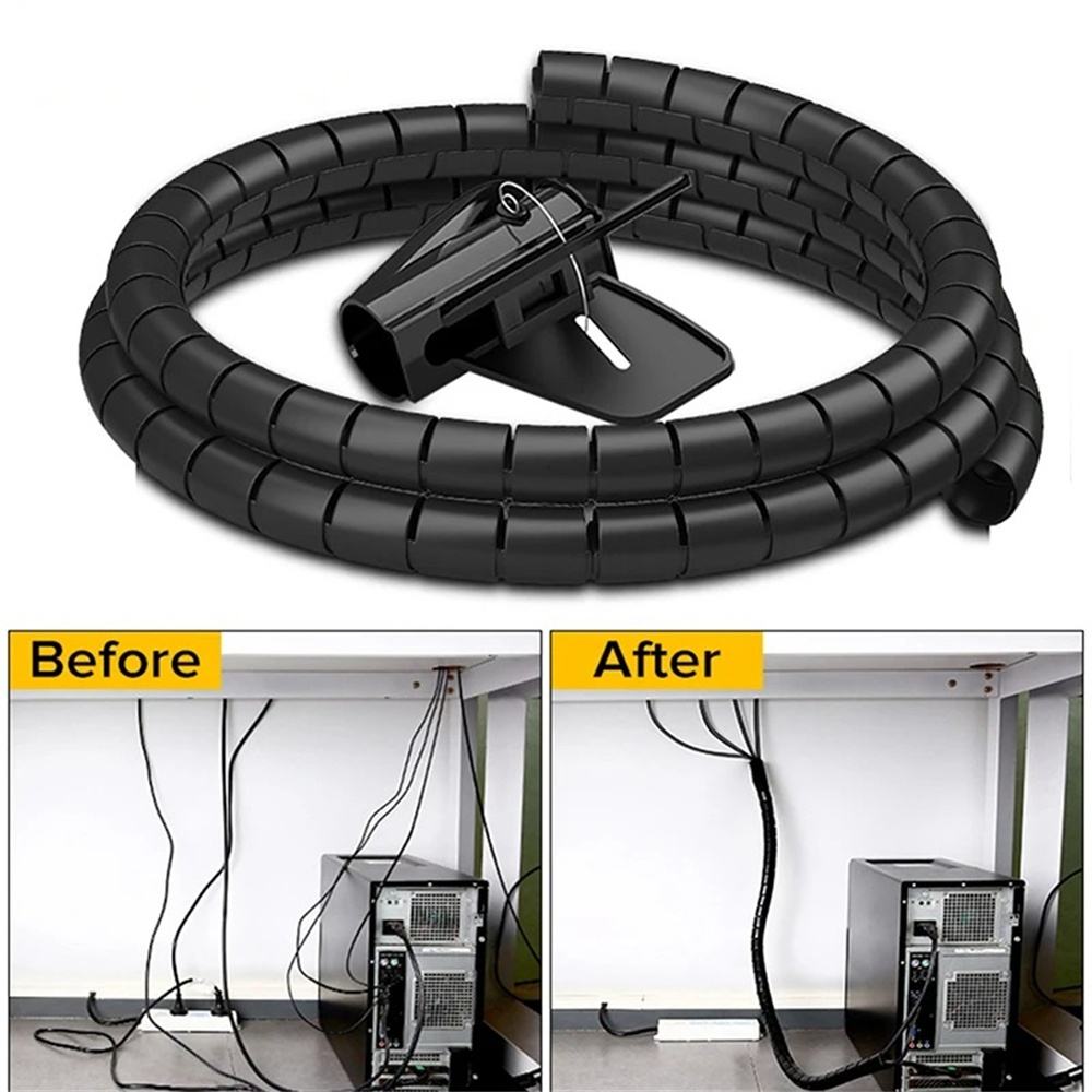 منظم كابلات حلزوني مرن بطول 2  - مراجعة Desk Cable Clip وسعره